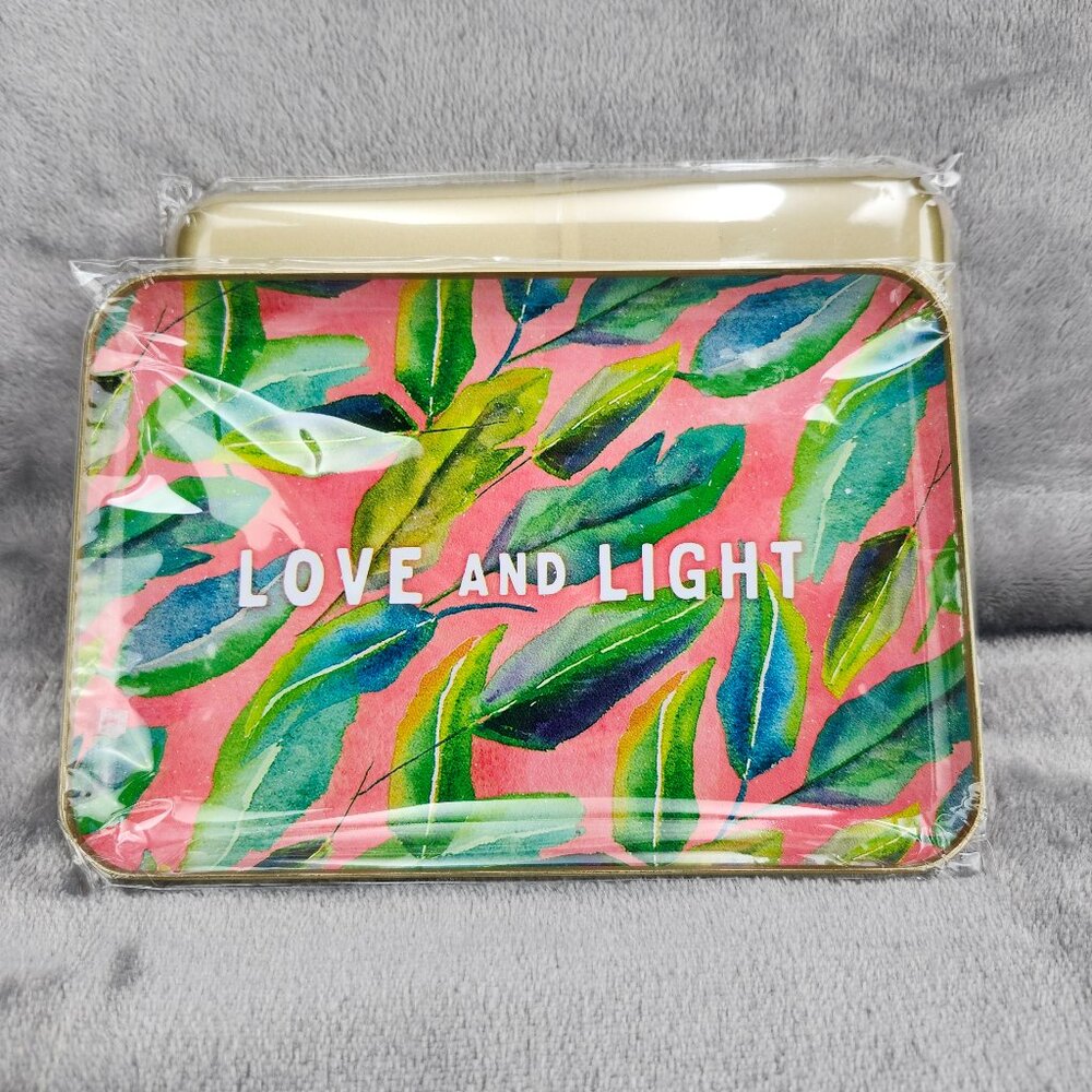 Studio Oh! Metal Catchall Love and Light Pink, Green and Gold New